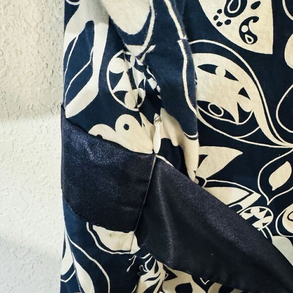 CATO Blue Green Floral Women’s Tunic with Satin Trim & Tie; Size 22/24W‎ Cotton - Picture 5 of 10